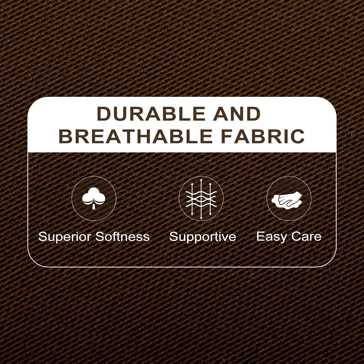 Basic Beyond Outdoor Chair Cushions for Patio Furniture - Square Corner Outdoor Chair Cushions Set of 4, Waterproof Seat Cushions with Ties, 18.5"x16"x3", Dark Brown