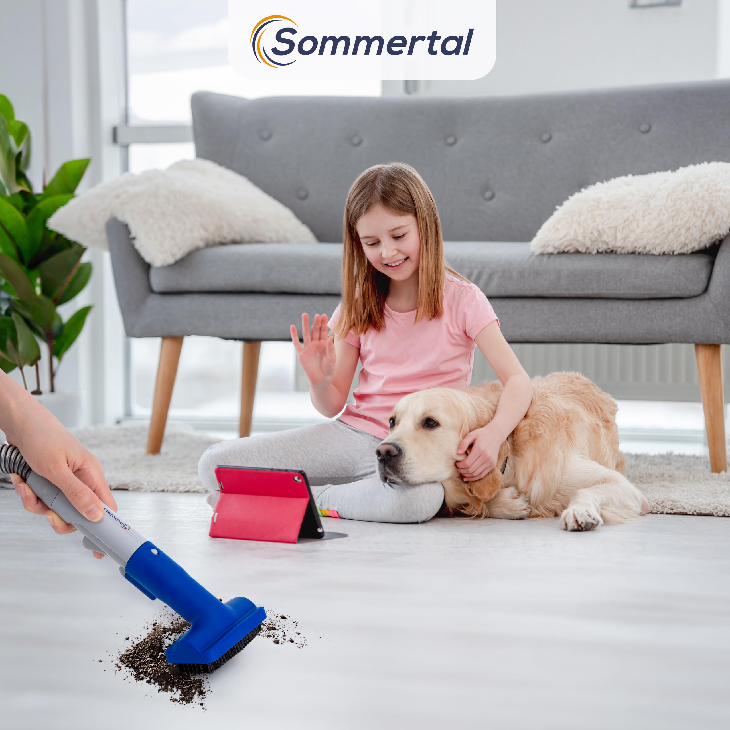 SOMMERTAL MultiCleaner WS450 5in1 Gerät für Teppiche, Treppen, Polster, Sofa, Auto, Tiere, Flecken, Leistungsstarker 450w Motor, Waschsauger, mit Zubehör, Selbstreinigung
