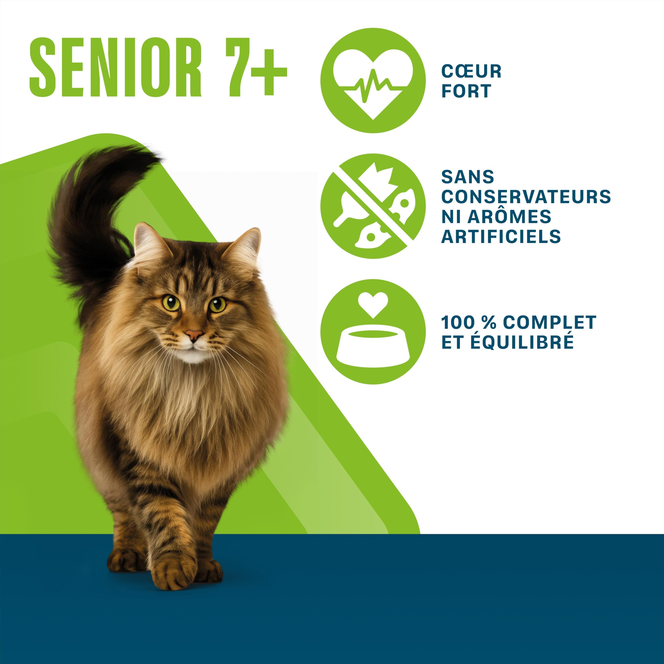 Sachet de Nourriture pour Chat Senior 7+, 4 x 13 x 85 g à la Dinde et aux Légumes/aux Poissons de l'océan et aux Petits Pois (Pack de 52)
