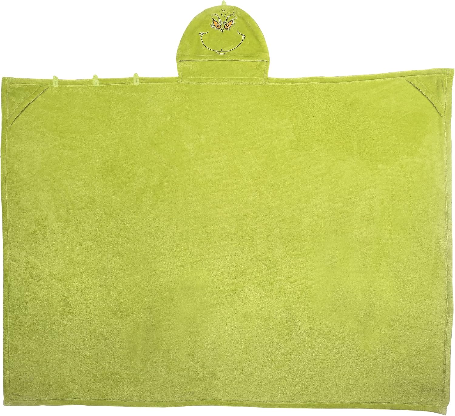 Department 56 Snowpinions Snow Throw The Grinch Super Soft Fleece Hooded Blanket, 45 by 60 Inch, Green