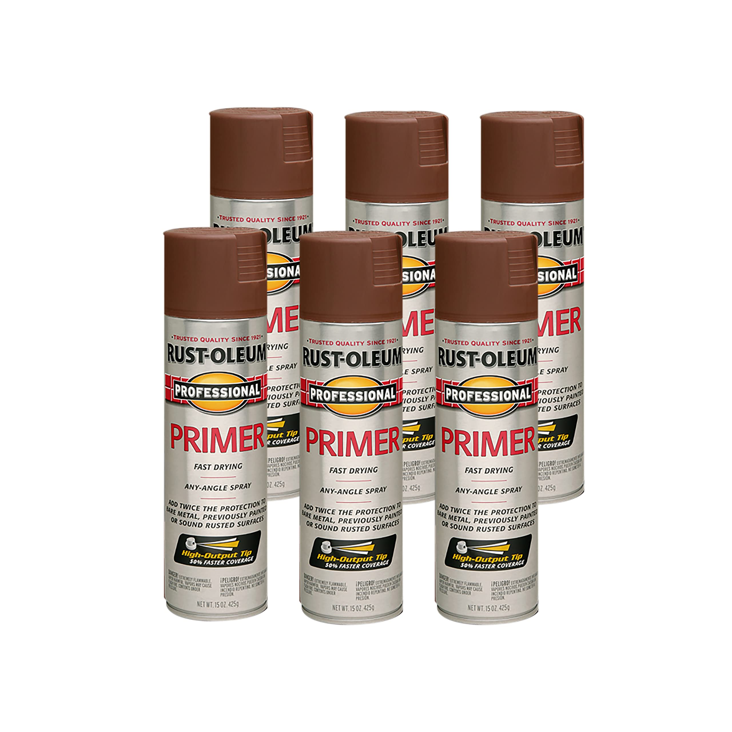 7569838-6PK Professional Primer Spray, 15 Oz, Flat Red, 6 Pack