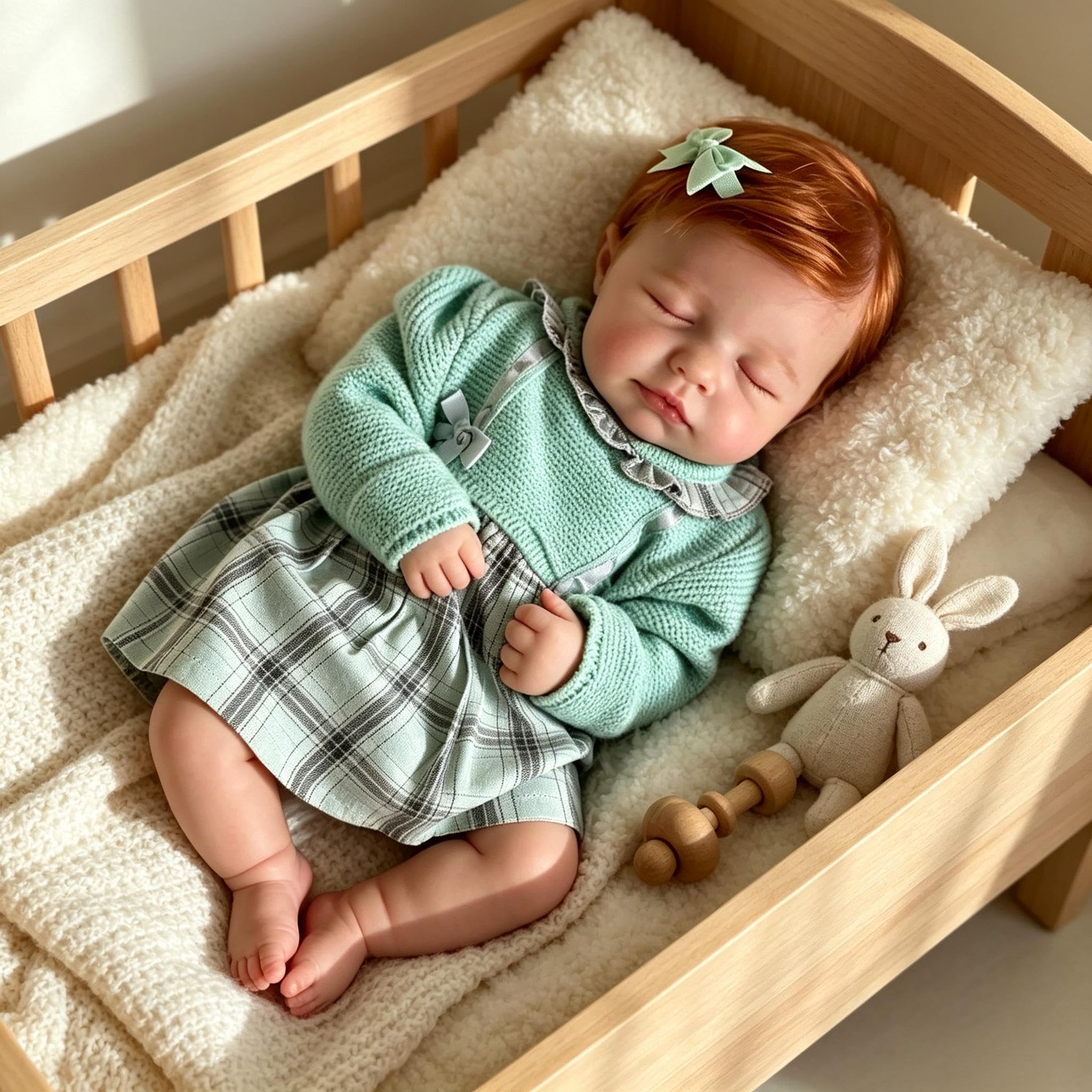RXDOLL Reborn Baby Vollvinyl Lebensecht, 50CM Silikon Baby Mädchen, Reborn Puppen Lebensecht, Lebensechte Babypuppen Wie Echt, Echte Puppe Mit Haaren