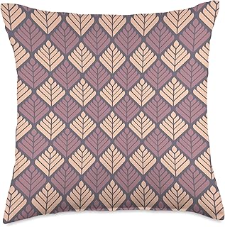 Mauve Dusty Pink Leaf Petal Layered Geometric Pattern Throw Pillow