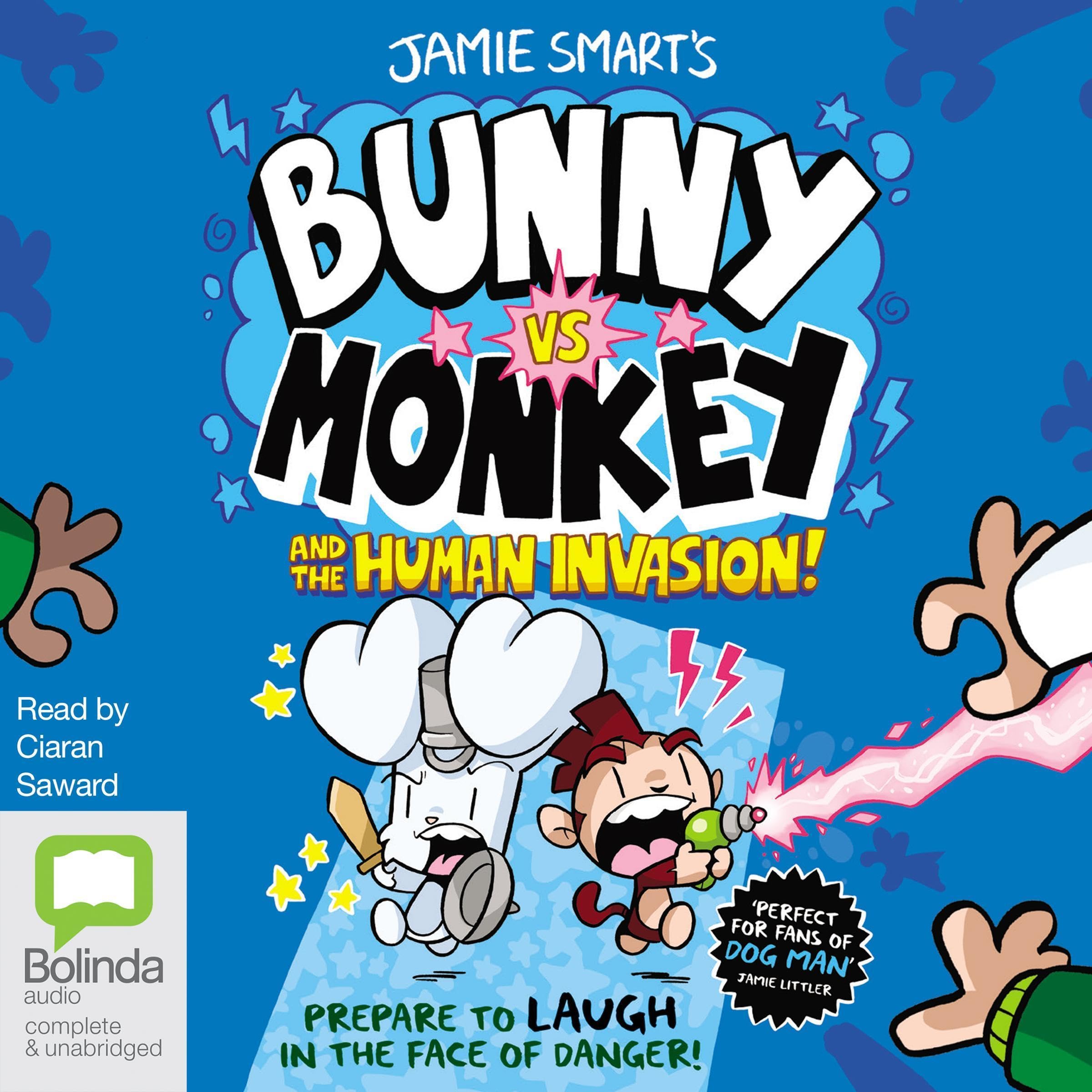 Cover art for Bunny vs Monkey and the Human Invasion!