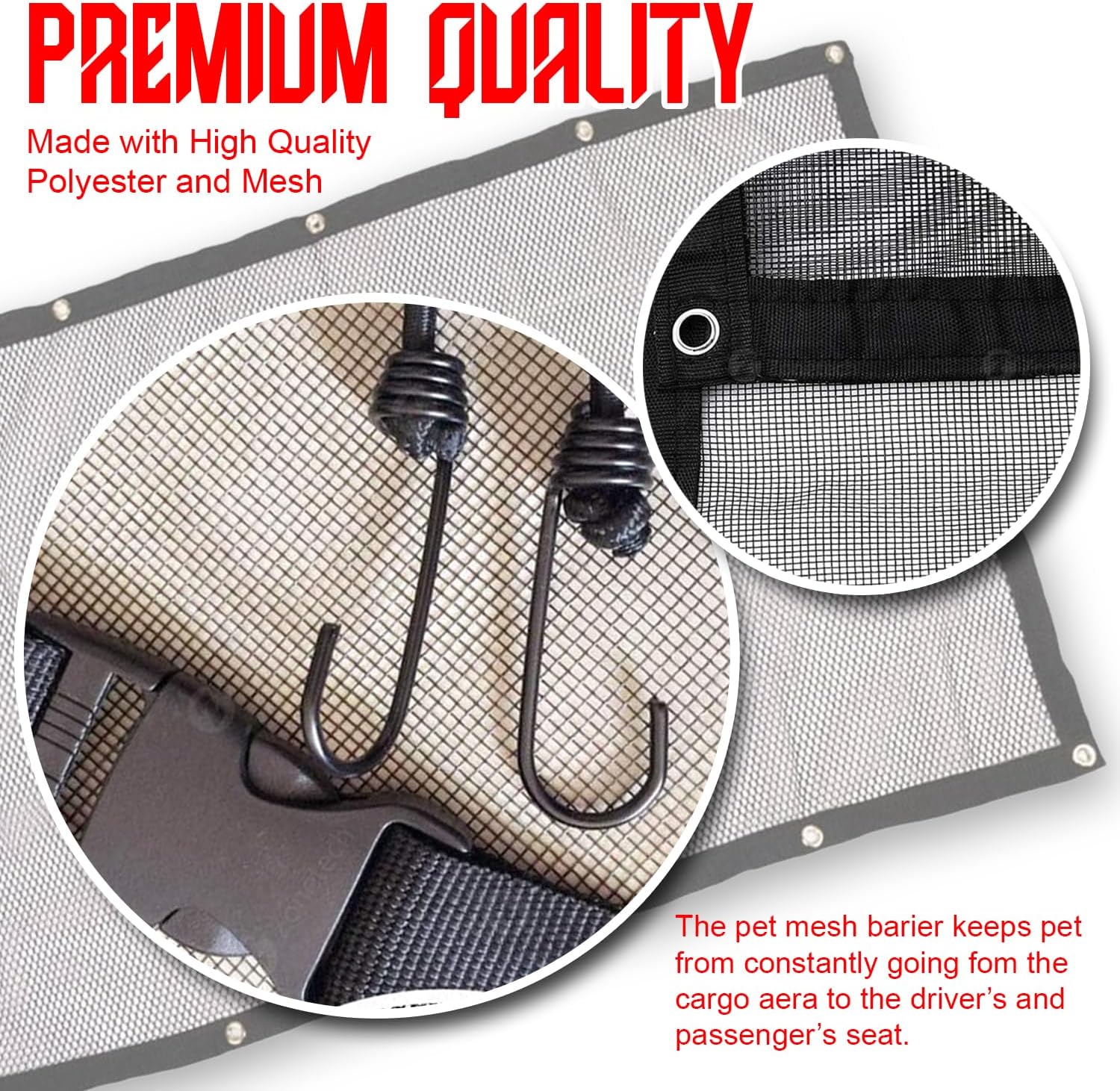 Zone Tech Back Seat Car Pet Mesh Net Cage Barrier (Medium) image 4