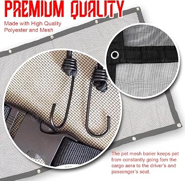 Zone Tech Back Seat Car Pet Mesh Net Cage Barrier (Medium)