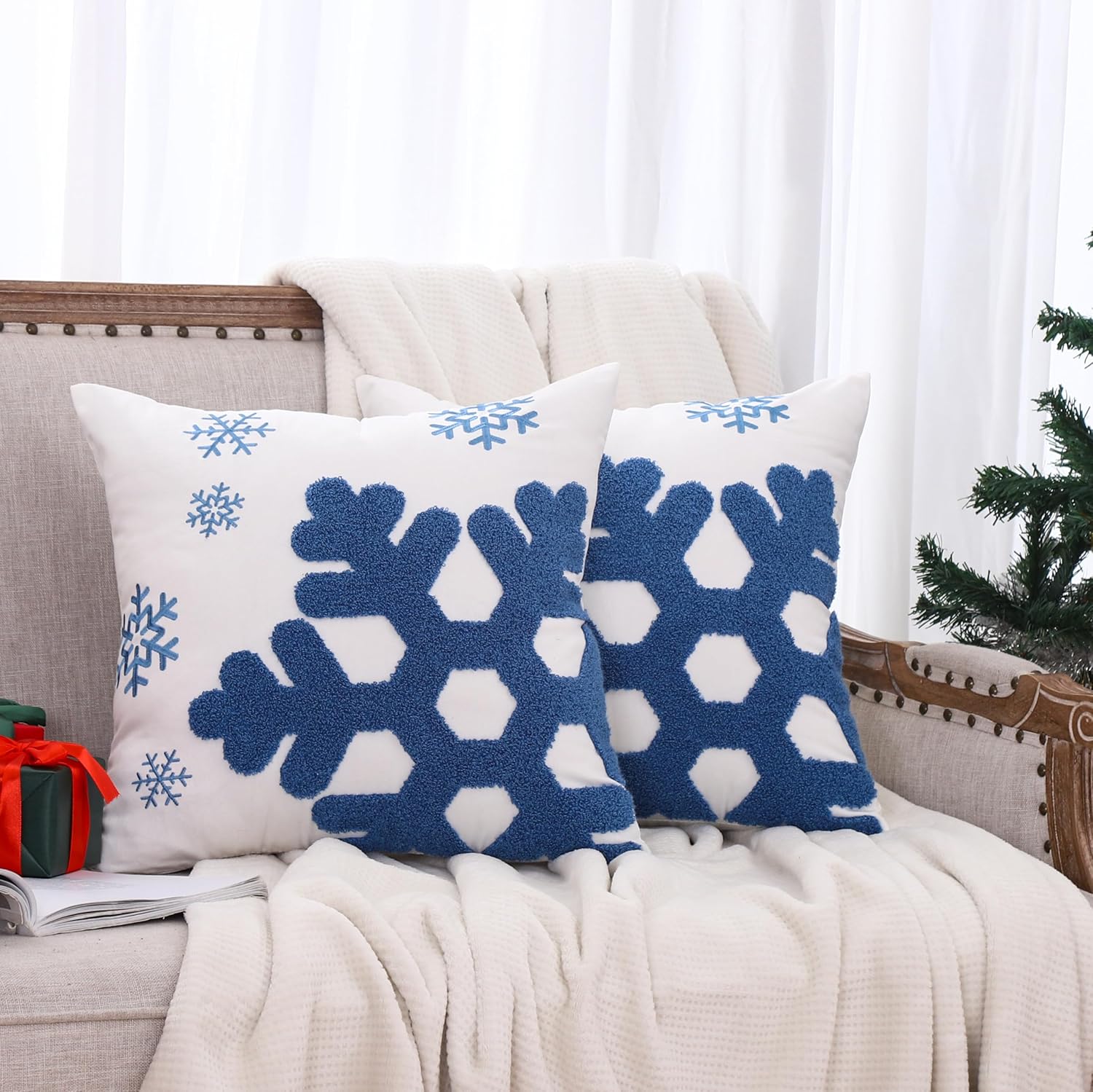 VAKADO Christmas Throw Pillow Covers 18x18 Set of 2