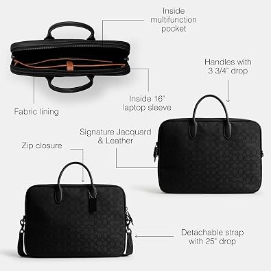 Coach Men's Theo Work Bag in Signature Jacquard Business