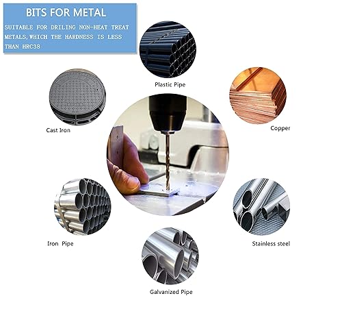 Miniatura 10 de Brocas helicoidales HSS M35 de 1364 pulgadas, acero de alta velocidad, paquete de 10, adecuadas para aceros, hierro fundido, acero inoxidable, cobre