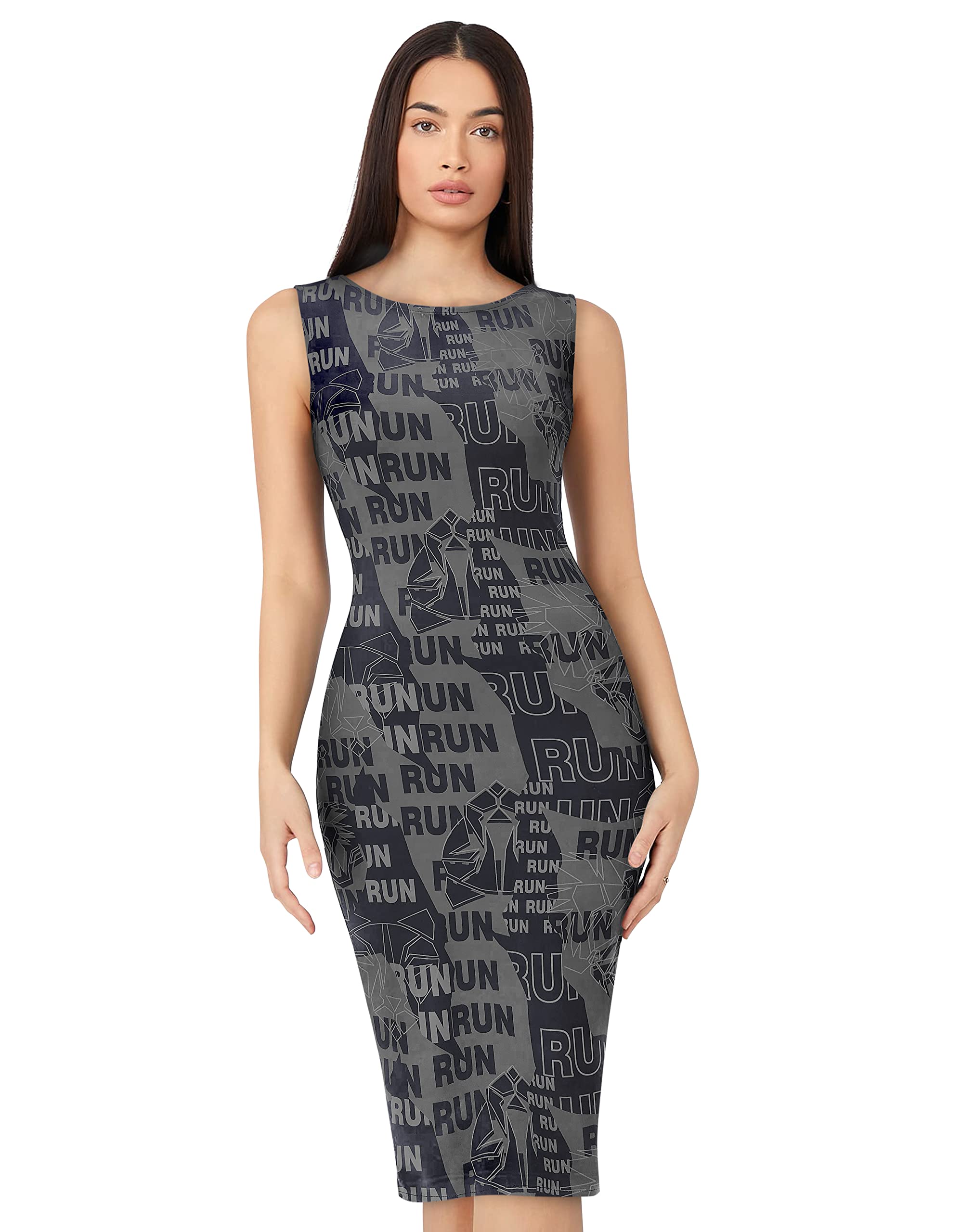 keri perry Women's Black Imported Lycra Typography Print Bodycon Western Dress | Dress for Women | A line Dress | Summer Dress|Western Dress | Latest Women Dress | Trendy Dress | New Launched-picture-9