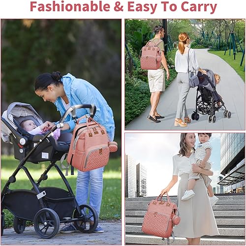 Miniatura 4 de Bolsas de pañales para bebés con cambiador, Rosado, Viajes