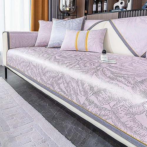 Funda de sofá de seda de hielo para sofá de 1, 2, 3, 4 asientos, fundas de sofá modulares de verano, funda antideslizante en forma de L, funda de