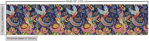 Miniatura 521 de Ambesonne The Yard - Tela de hibisco de flores tropicales en tonos de la vida real, tela decorativa para tapicería, cestas de almacenamiento