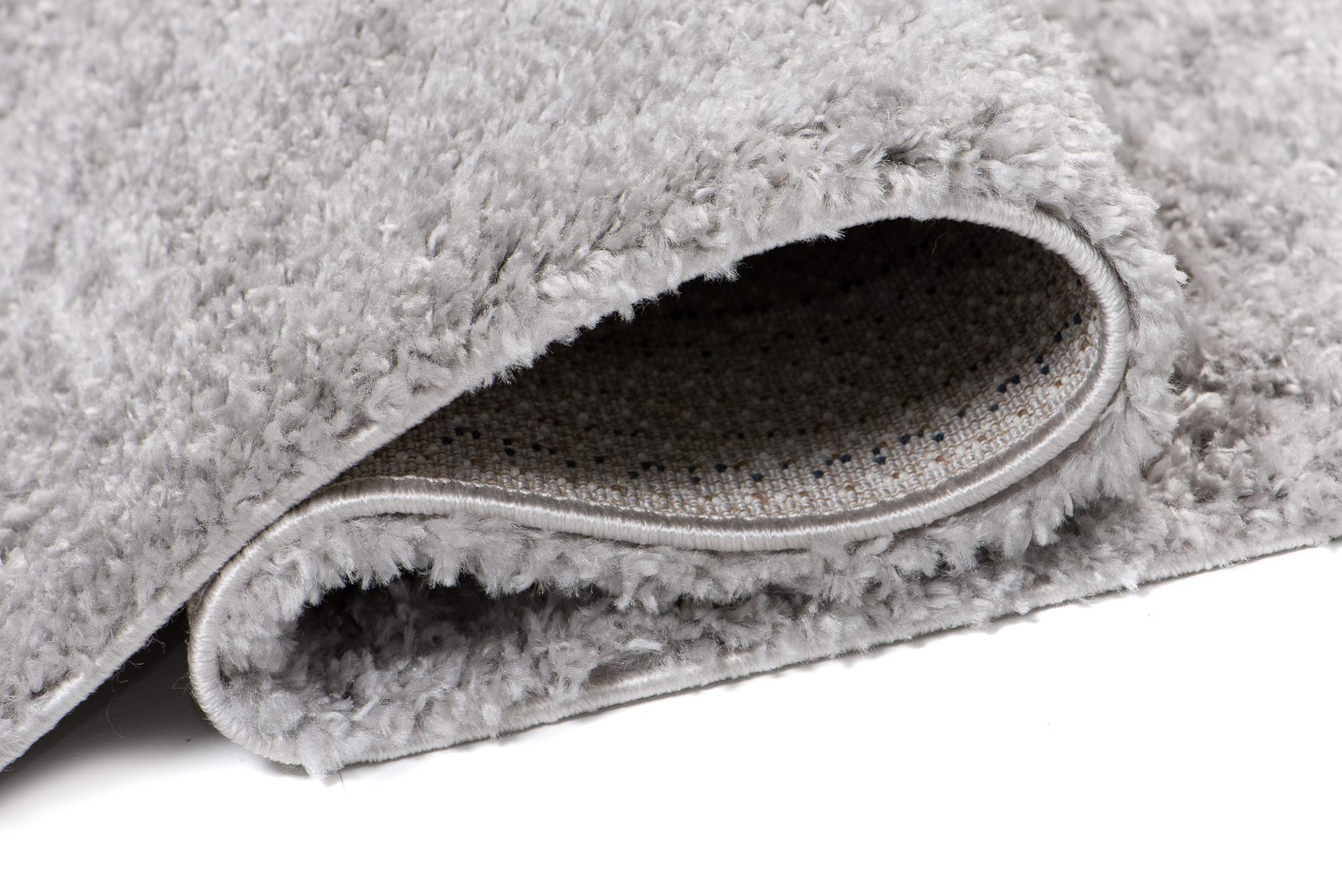 TAPISO Versay Fringes Tapis de Passage Tapis Couloir Long Entrée Salon Chambre Descente de Lit Ado Design Moderne Gris Motif Uni Franges Tresses Shaggy Poils Longs Epais Super Doux 80 x 350 cm