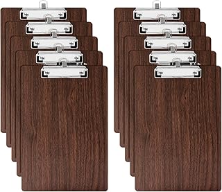URbantin Wooden Clipboard, A5 Wood Clip Board,Clipboard Folder with Low Profile Clip and Hanging Hole,Clipboards for Classroom (10 Pack)