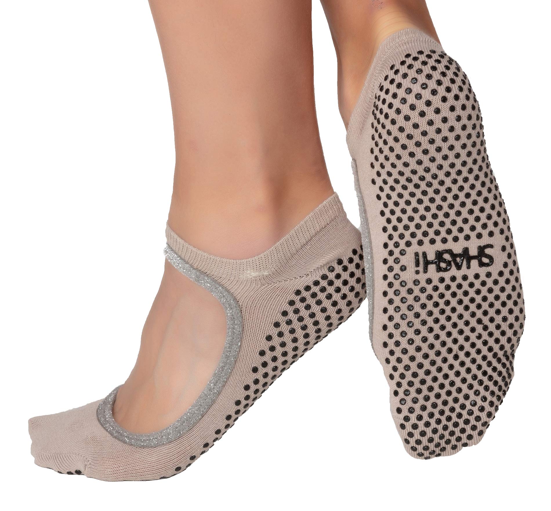 SHASHl Sweet Grip Socks for Women – Mary Jane Socks w/Cut Out –Non Slip Socks – Workout Socks for Yoga, Pilates or Barre