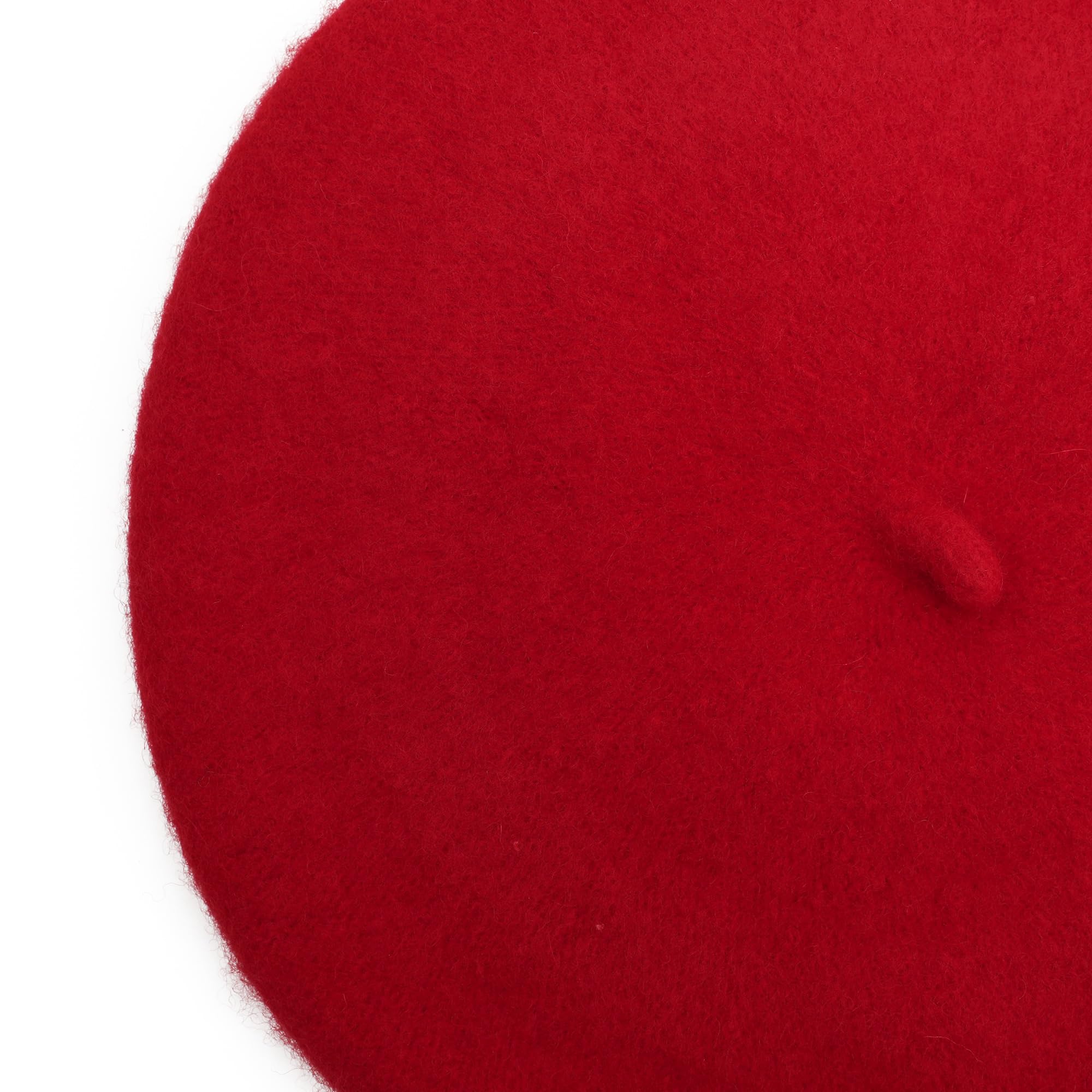 ZLYC Wool Kids Beret Hat Girls Solid Color Artist French Beret Cap(Traditional Red),One Size - Image 4