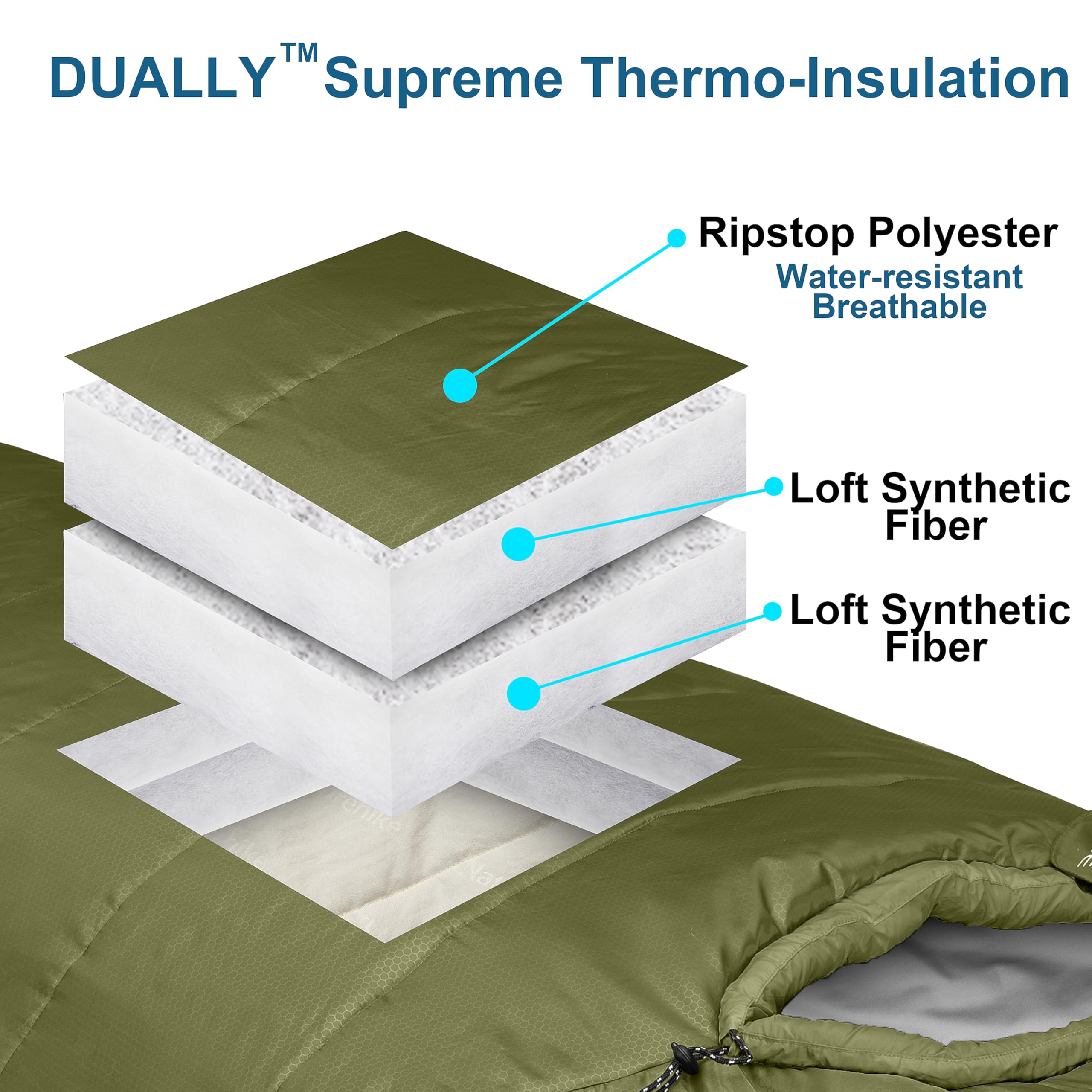 Amazon.co.jp: Azitrek (アジトレック) 0度 マミー型寝袋 大人用