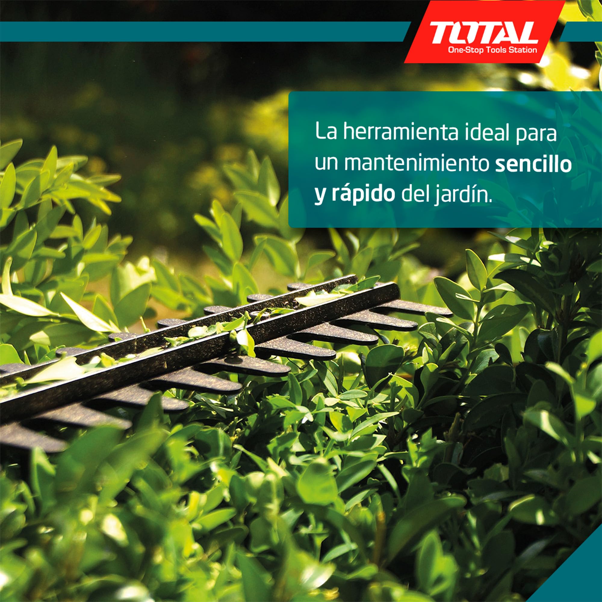 Total Cortasetos Eléctrico a Batería, Incluye Batería de 2 Ah y 20V y Cargador, Batería de Larga Duración, Ligero, Cómodo de Usar, Corte preciso: Cuchillas de 460 mm