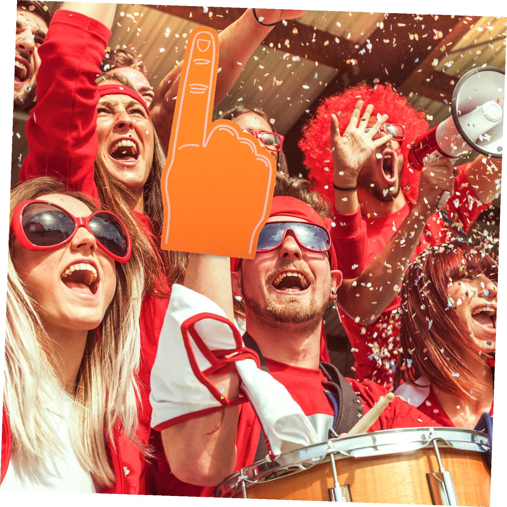 TOYANDONA 3 Pezzi Dita in Schiuma per Cheerleading Arancioni, Accessori per Sostenitori Sportivi, Gadget Leggeri per Feste di Calcio e Basket, Supporto per Eventi e Spirito di Squadra
