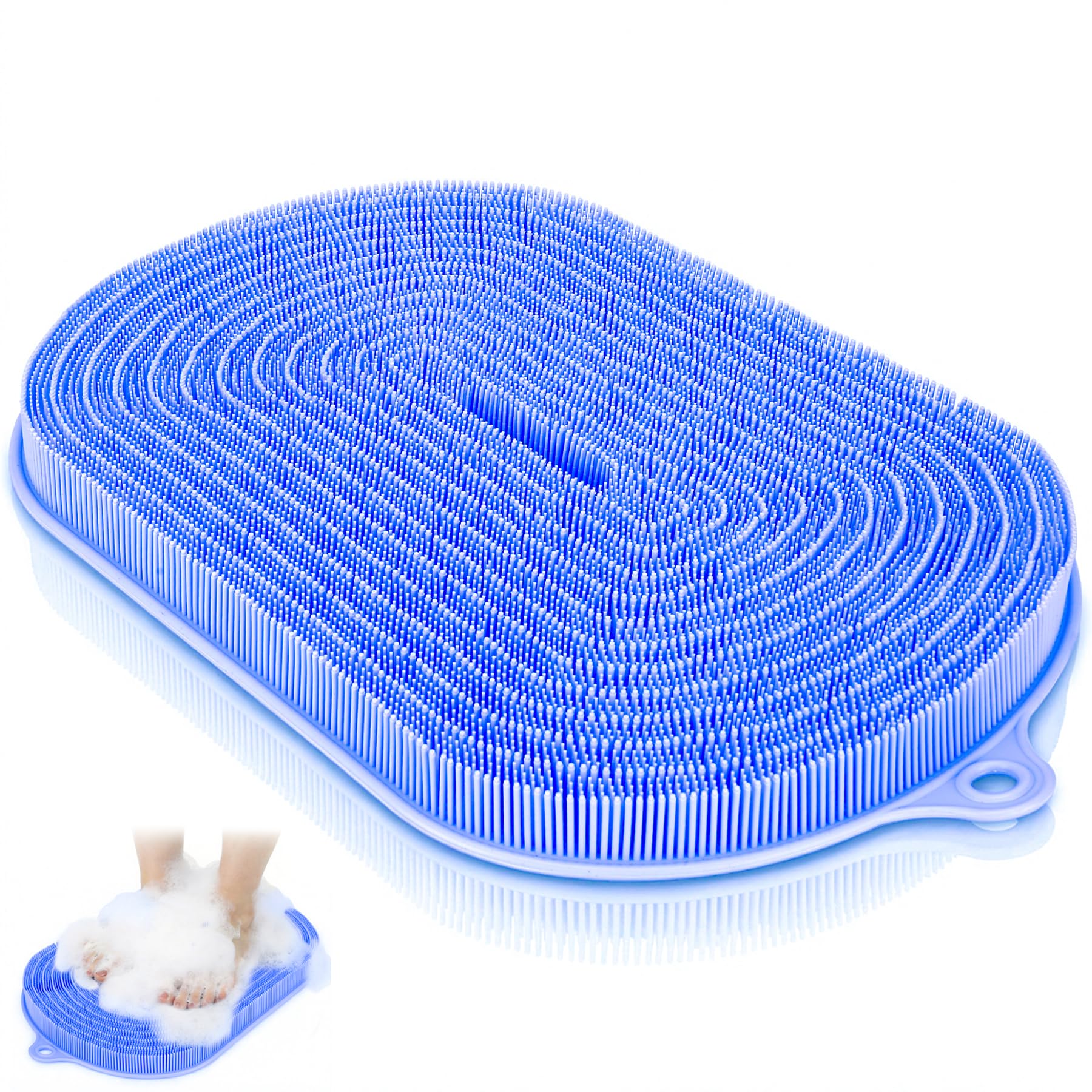 Shower Foot Scrubber Mat 21.3" x 14", Extra Large Silicone Foot Cleaner