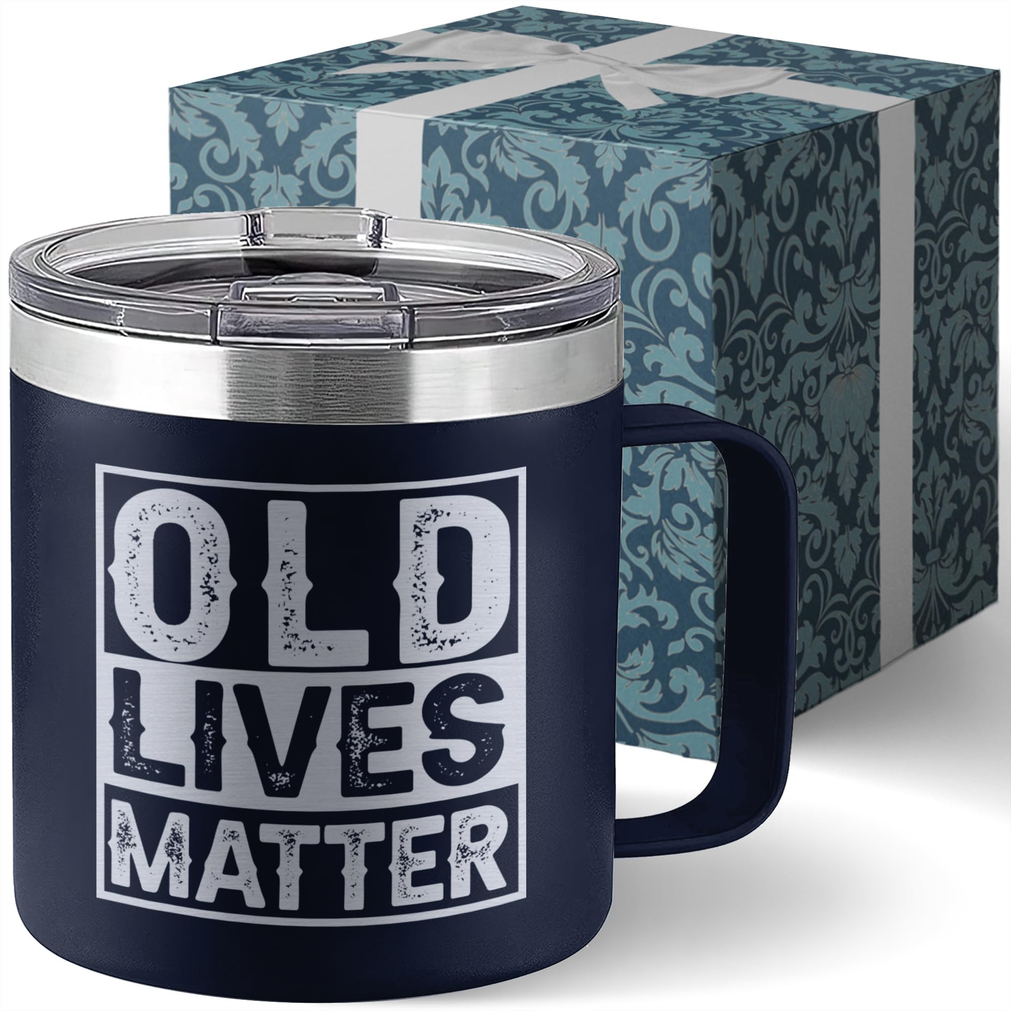 Old Lives Matter Mug Dad Tumbler - Old Man Gifts for Older Men Gag Gift for Older People Gifts for Elderly Men - Elderly People Seniors Birthday Fathers Day 14oz Stainless Steel Tumbler With Lid
