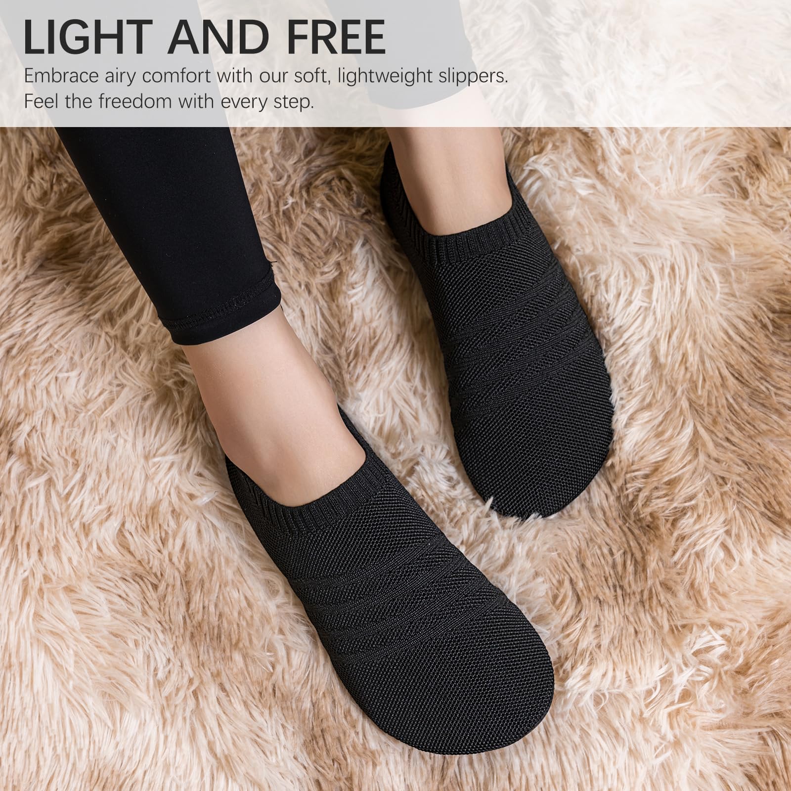 Sosenfer Hausschuhe Herren Damen Barfuss Schuhe Damen Rutschfest Slip on Slipper Flache Barfusshausschuh Home Kuschelige Pantoffel Geschlossen Unisex