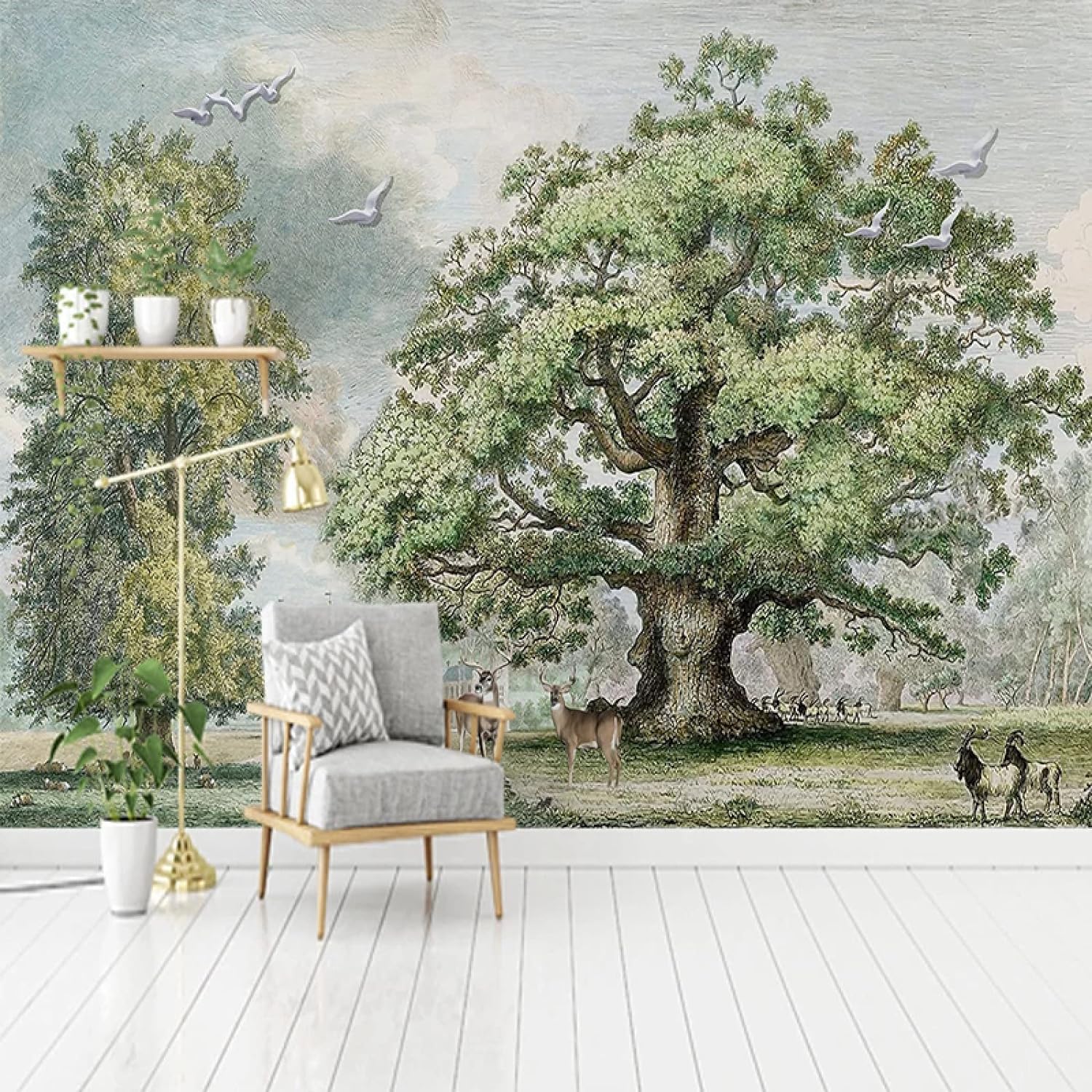 Carta Da Parati 3D Paesaggio Degli Alberi Delle Piante Fotomurali Soggiorno Tv Divano Tema Hotel Sfondo Di Lusso Pittura Murale Decorazioni Per La Casa Peel And Stick Wall Art Poster Da P-378261991843