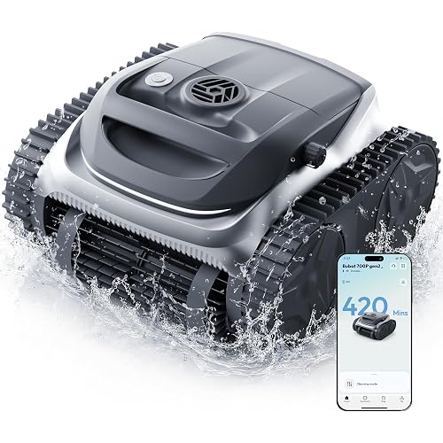 (2026 New) BUBLUE C10P Gen2 Cordless Pool Vacuum Up to 420 Min Runtime for Inground & Above Ground Pool, Triple Motor Pool Cleaner Robot with App & Smart Navigation, Floor Wall Waterline Clean, Silver