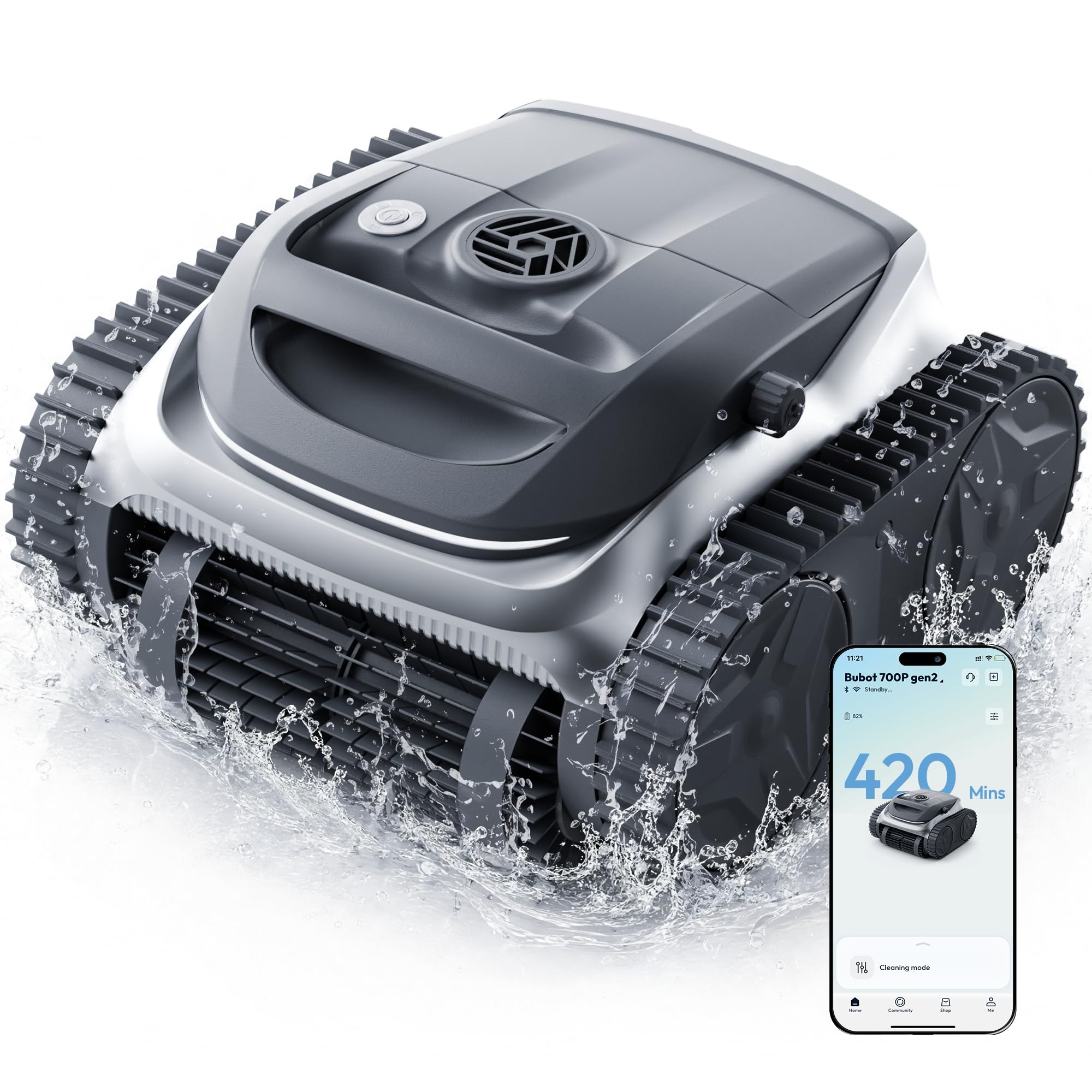 Photo 1 of ***Very dirty, heavy scratches*** BUBLUE C10P Gen2 Cordless Pool Vacuum Up to 420 Min Runtime for Inground & Above Ground Pool, Triple Motor Pool Cleaner Robot with App & Smart Navigation, Floor Wall Waterline Clean, Silver