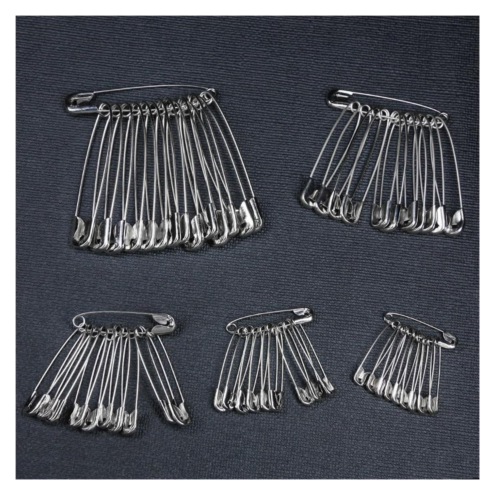 AGrAdi 50 szt. złote/srebrne agrafki DIY narzędzia do szycia akcesoria metalowe igły 6mm-12mm duża agrafka mała broszka akcesoria odzieżowe (kolor: srebrny)