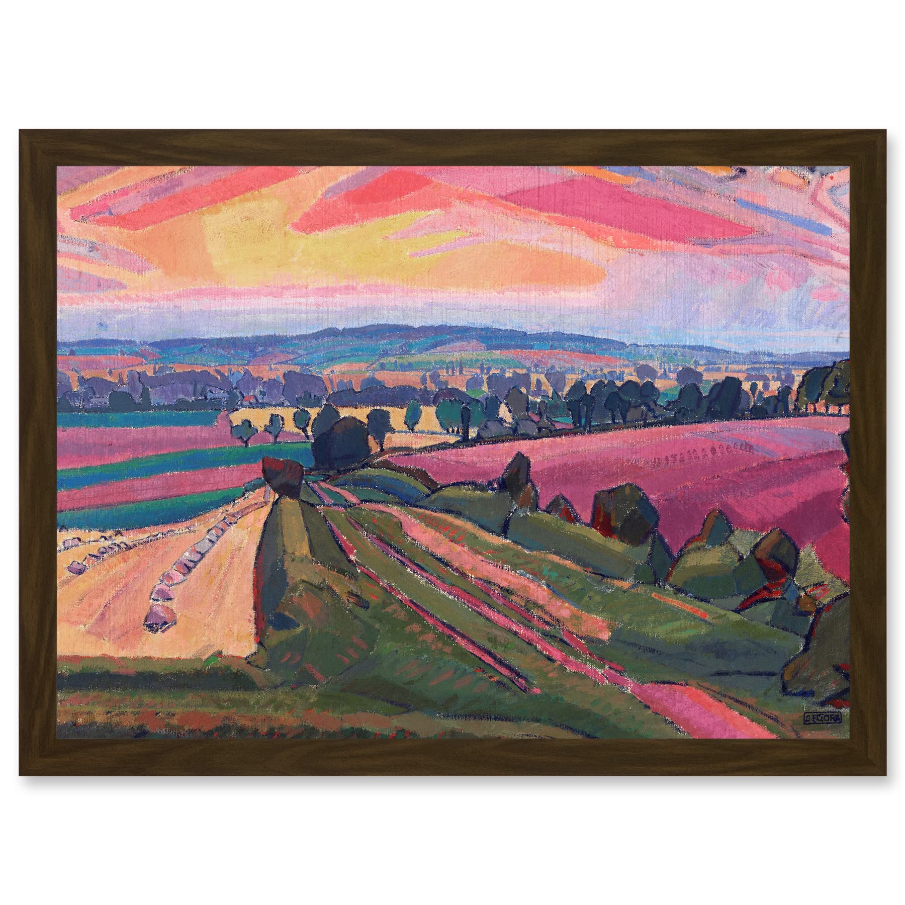 Artery8 Spencer Gore The Icknield Way Landscape Painting Artwork Framed Wall Art Print A4