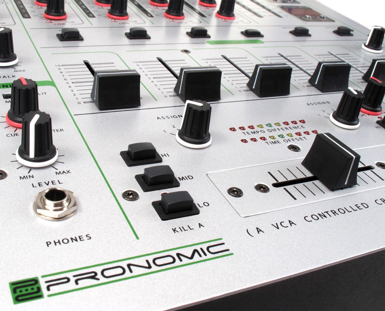 Pronomic DJM-500 Mixer DJ a 5 Canali - Contatore BPM Automatico e 2 Modalità Cue - Effetti Integrati con 46 Preset - Argento