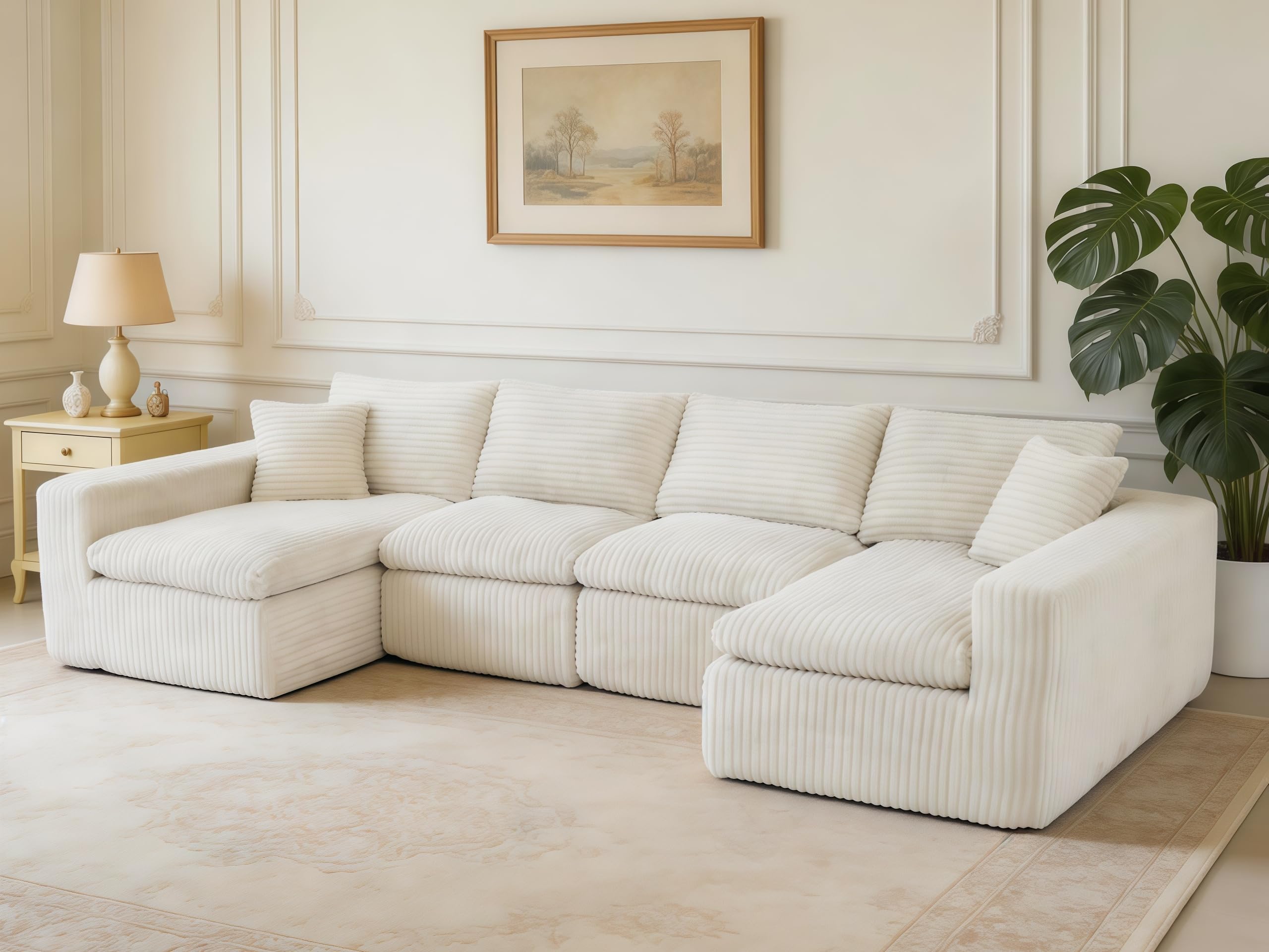 THSUPER 130 inch Oversized U Shaped Sectional Couch