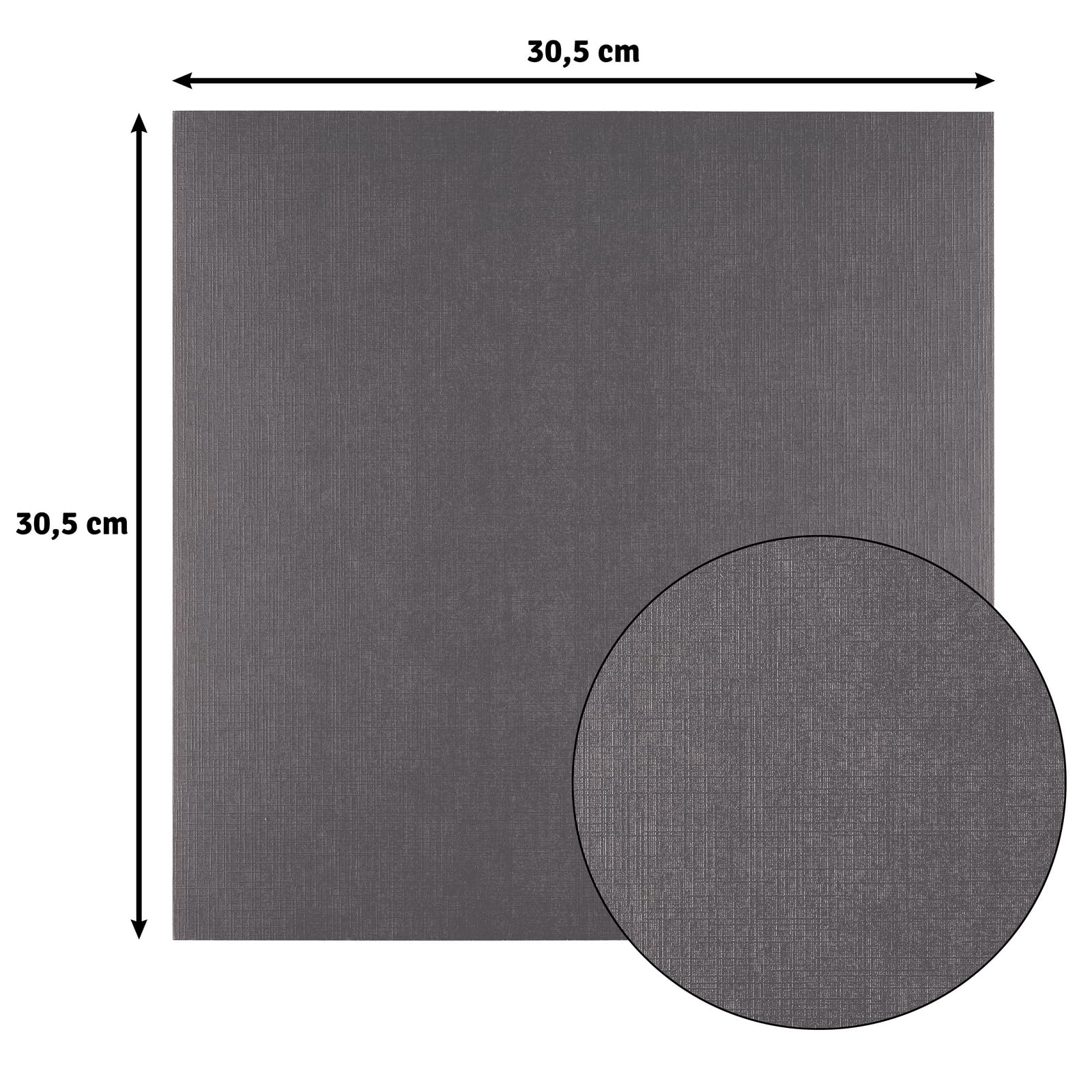 Florence Szary papier lniany 250 g - papier do scrapbookingu 30,5 x 30,5 cm - antracytowy - kolorowy papier kartonowy - eleganckie zaproszenia, pudełka na prezenty i projekty artystyczne
