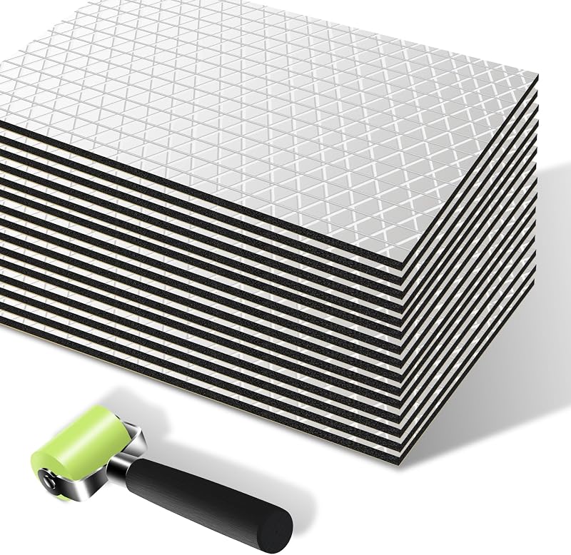 Manta acústica automotiva com folha de alumínio dojobkinb 5 mm para isolamento térmico e redução de ruído – Kit com 15 unidades