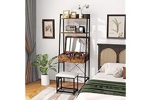 COSTWAY Flip Up Vanity Set