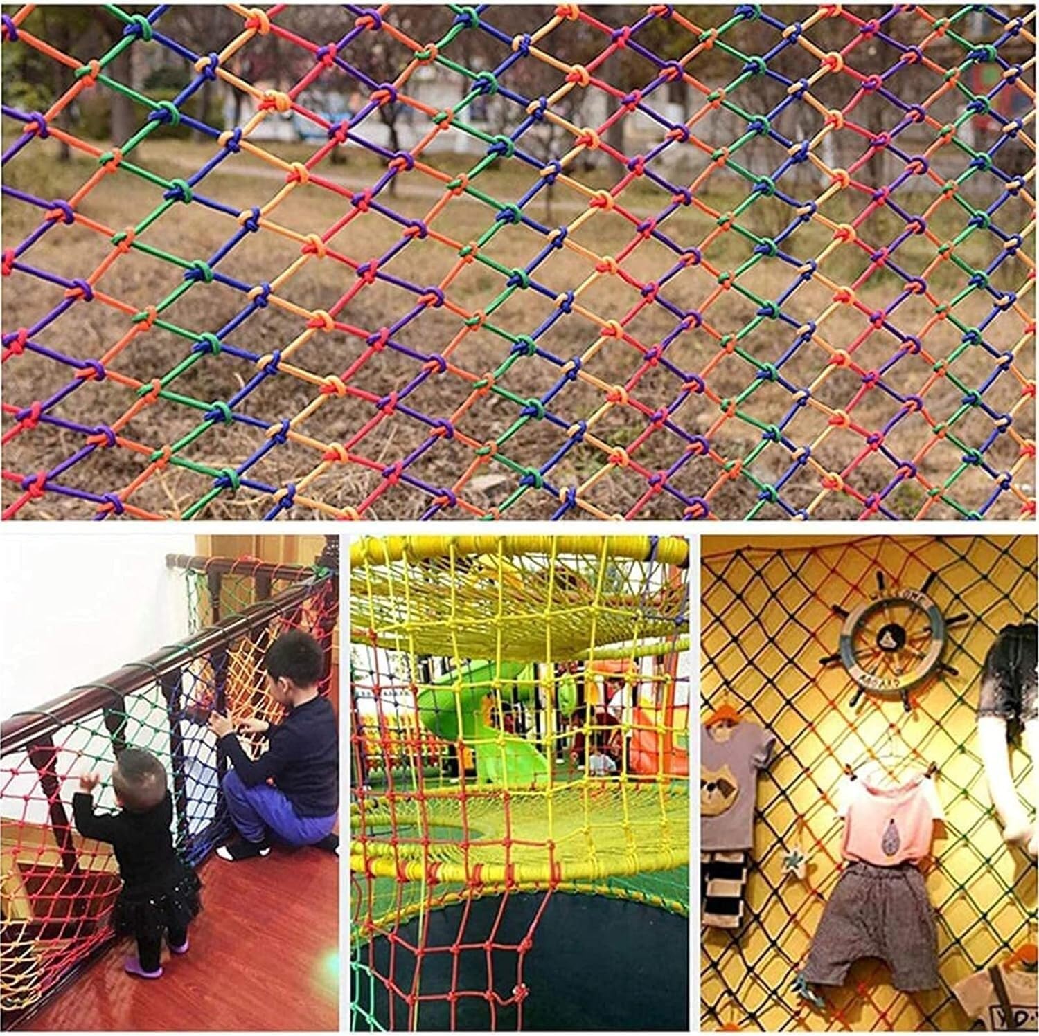 Kletternetz Für Kinder Outdoor - Polyamid Seilnetz 2x2m Mit 10mm Seildurchmesser
