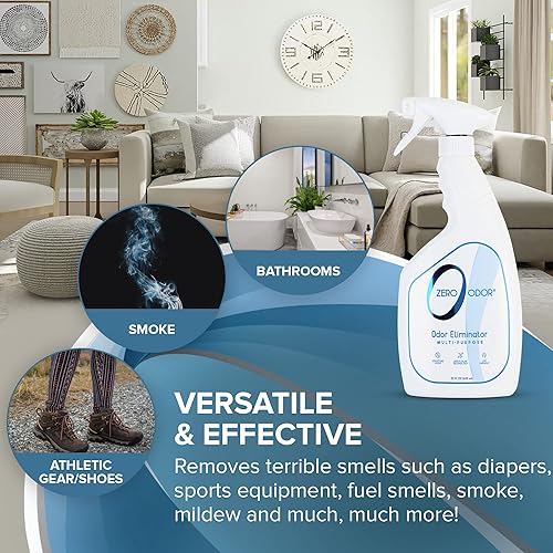 Miniatura 23 de Zero Odor Eliminador de olores multiusos - Olor de aire y superficie - Tecnología patentada para baño, cocina, tela, armario, huele muy bien