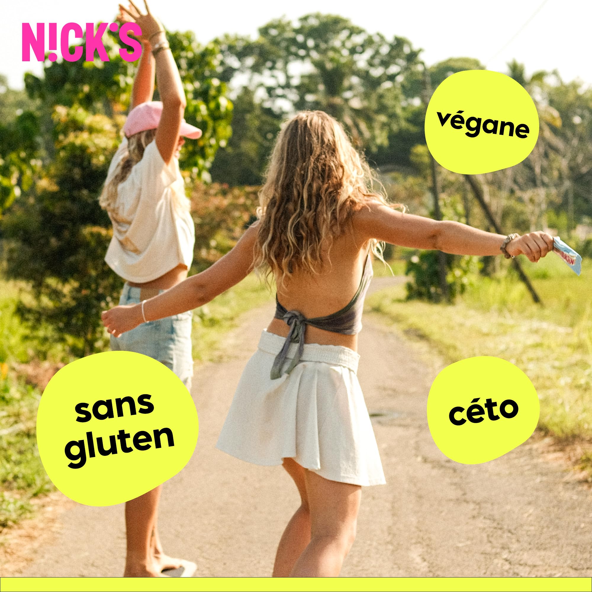 NICKS Barre Keto Chocolat Noir Sans Sucre Ajouté, Vegan, Sans Gluten, Sans Huile De Palme, Low carb |107 kcal,1g Net carbs (15 x 25g)