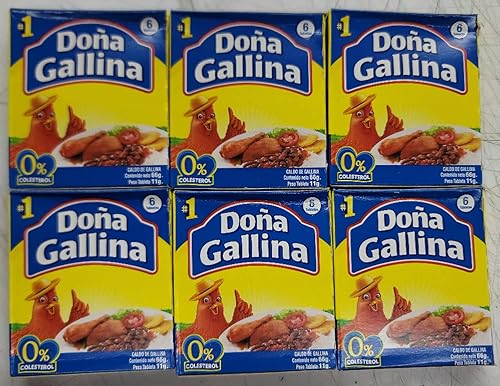 DONA GALLINA CALDO DE GALLINA 6 TABLETAS-6 PACK, 2.3281 onzas
