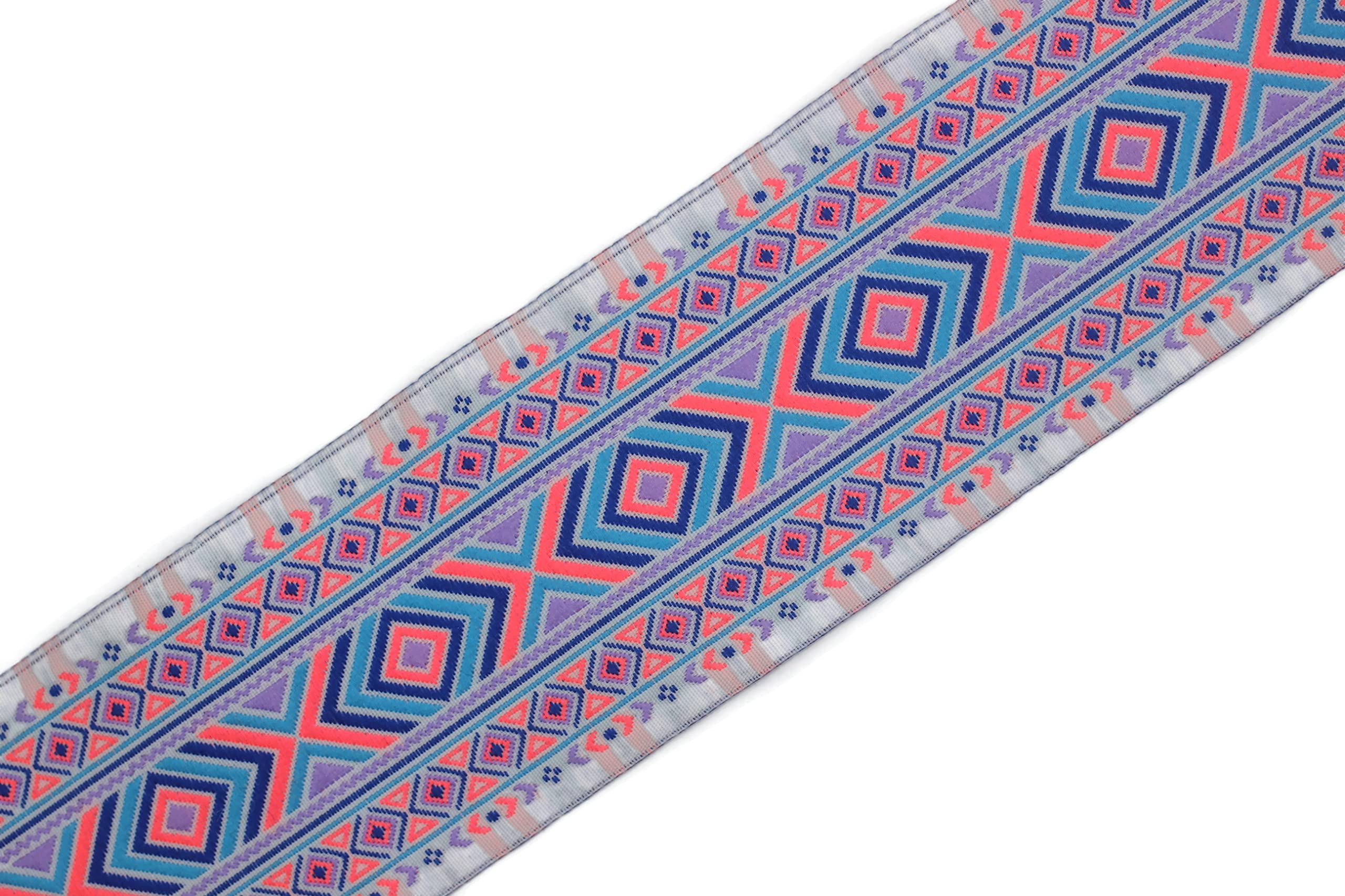 10 Meter Web Borte Webband Jacquardborte Trachtenborte Stickerei Bunt Africanisch Motiv 100mm