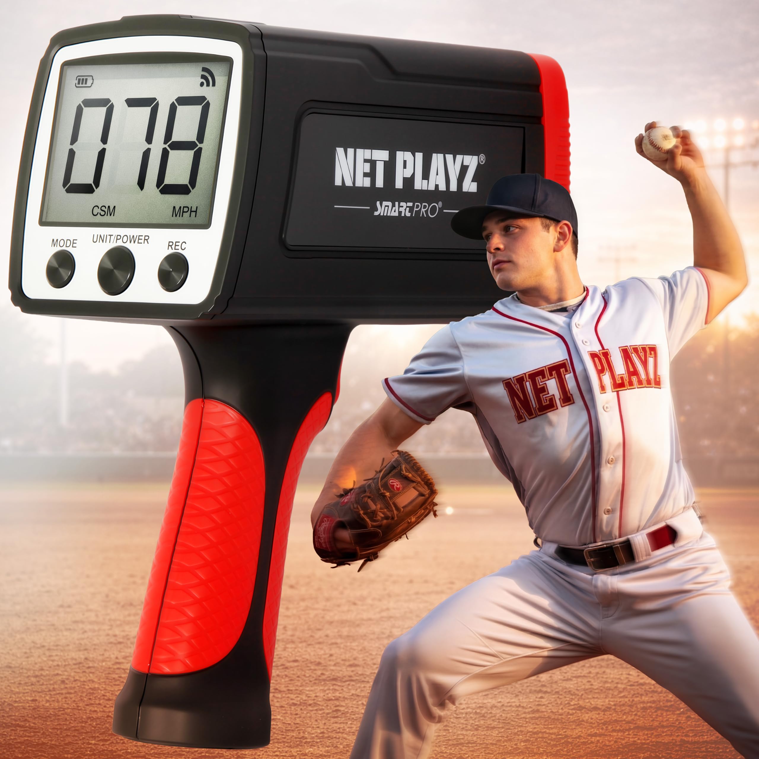 Velocity X - Pistola de Radar de béisbol para Lanzamiento, detección de Velocidad de Haz Estrecho, Modos de Seguimiento único o Continuo, 30 memorias de Lectura