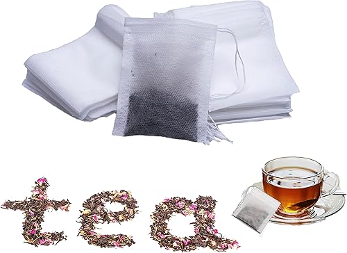 Miniatura 1 de ZANLER 2000 bolsas de filtro de té desechables para té suelto, bolsas de té vacías para té de hojas sueltas con cordón para cocinar en bolsitas de