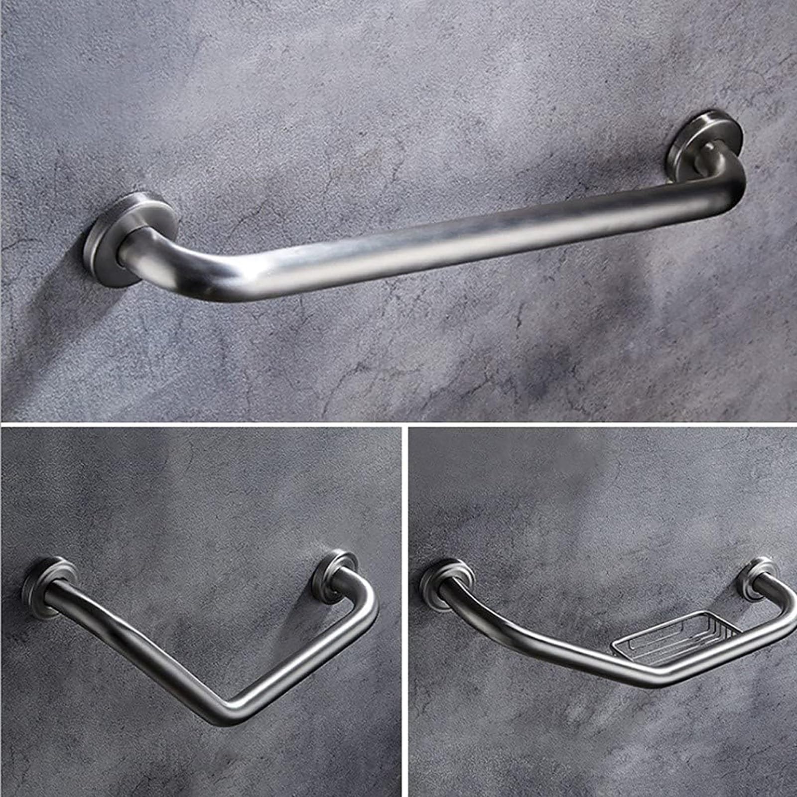 Barra de Seguridad para Baño, Asidero de Acero Inoxidable para Ducha, Barra de Equilibrio para Baño, Soporte de Seguridad para Barandilla de Pared, Asidero de Ayuda para Minusválidos y Ancianos (Size