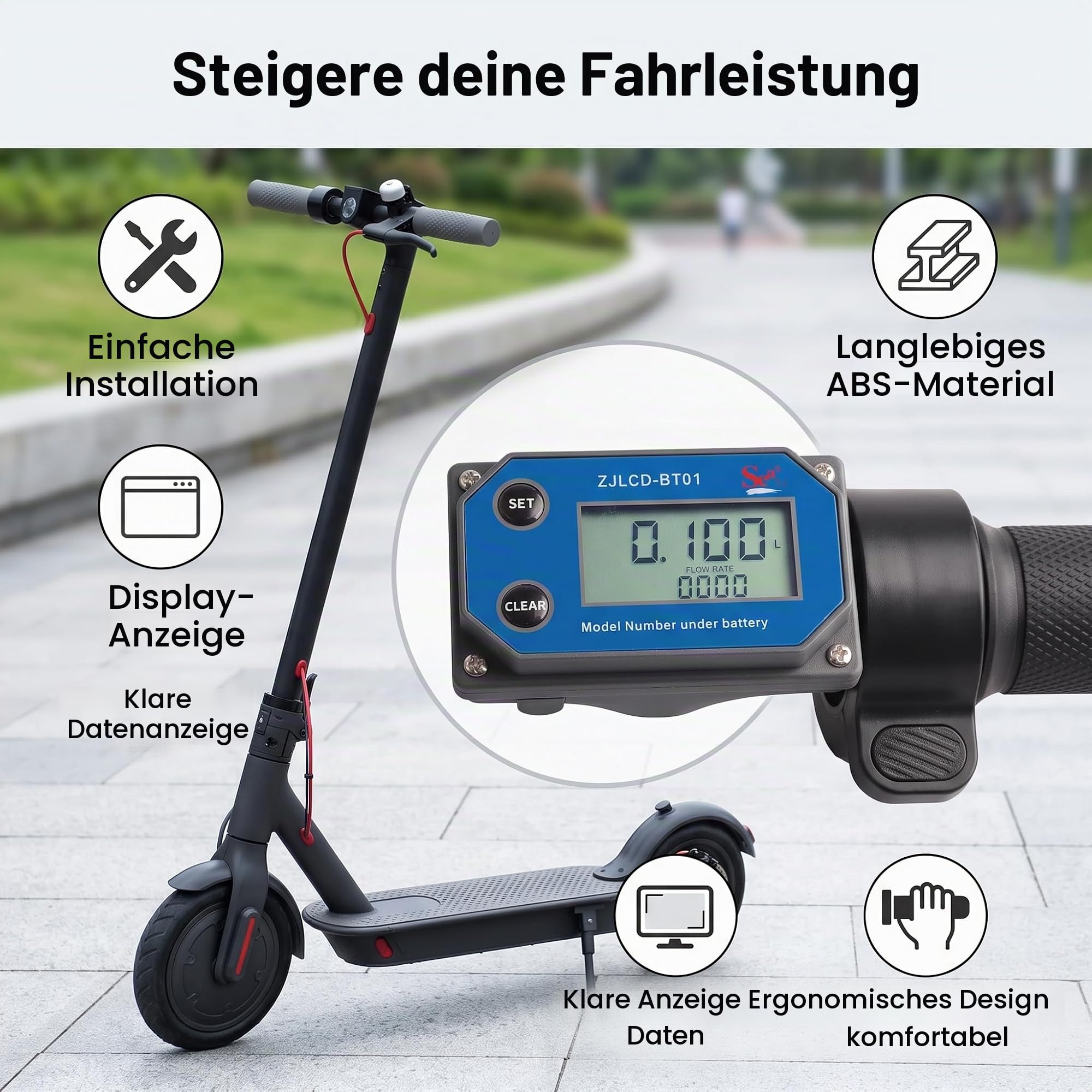 Akozon High Precision Digital Display Flowmeter, Wasserflusssensor -Messgerät für Große Volumenbewässerung, Geeignet für Landwirtschaftliche Beträge, Pools und Wasserreinigungsindustrie