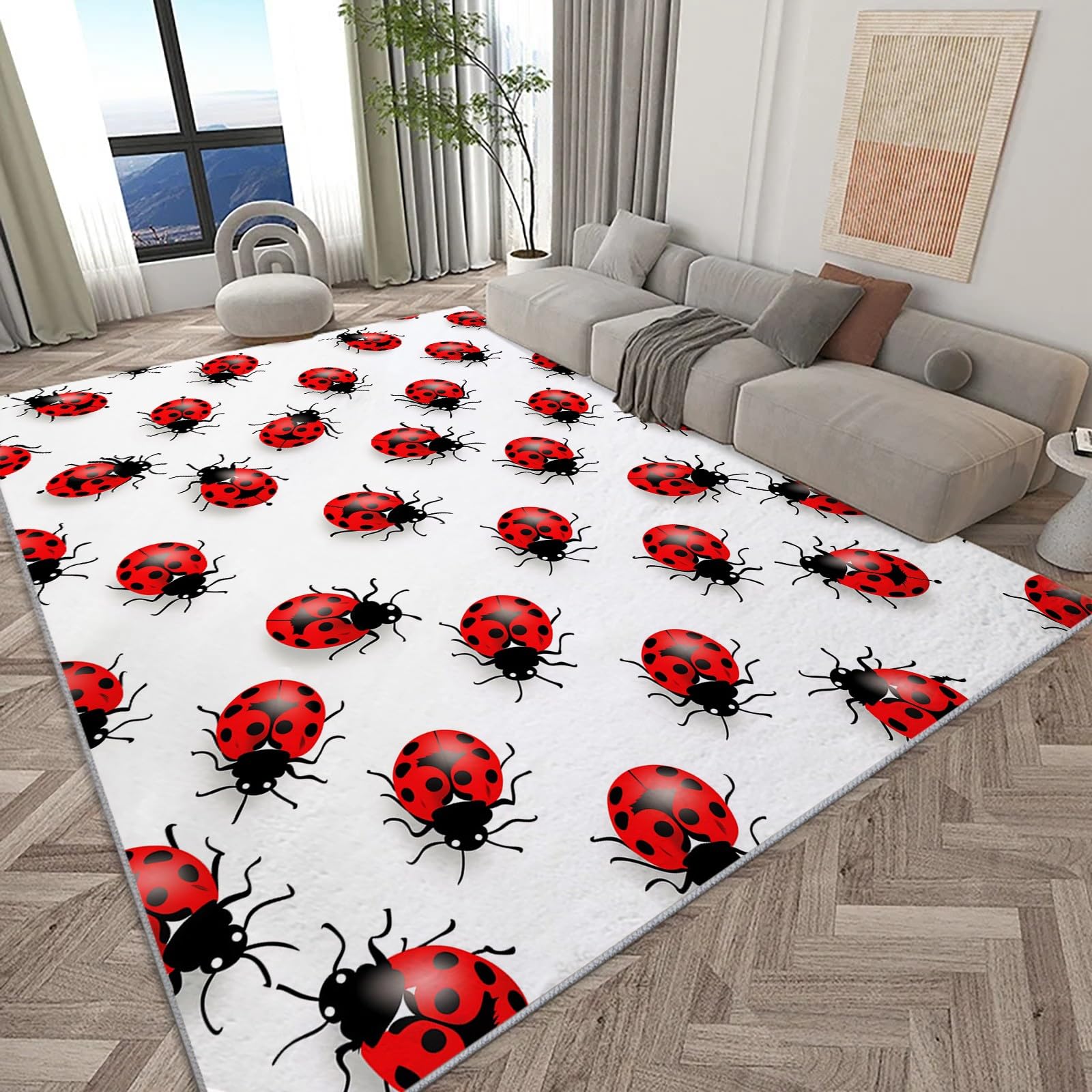 Tapis de salon résistant et léger rouge 120x170 cm à poil court