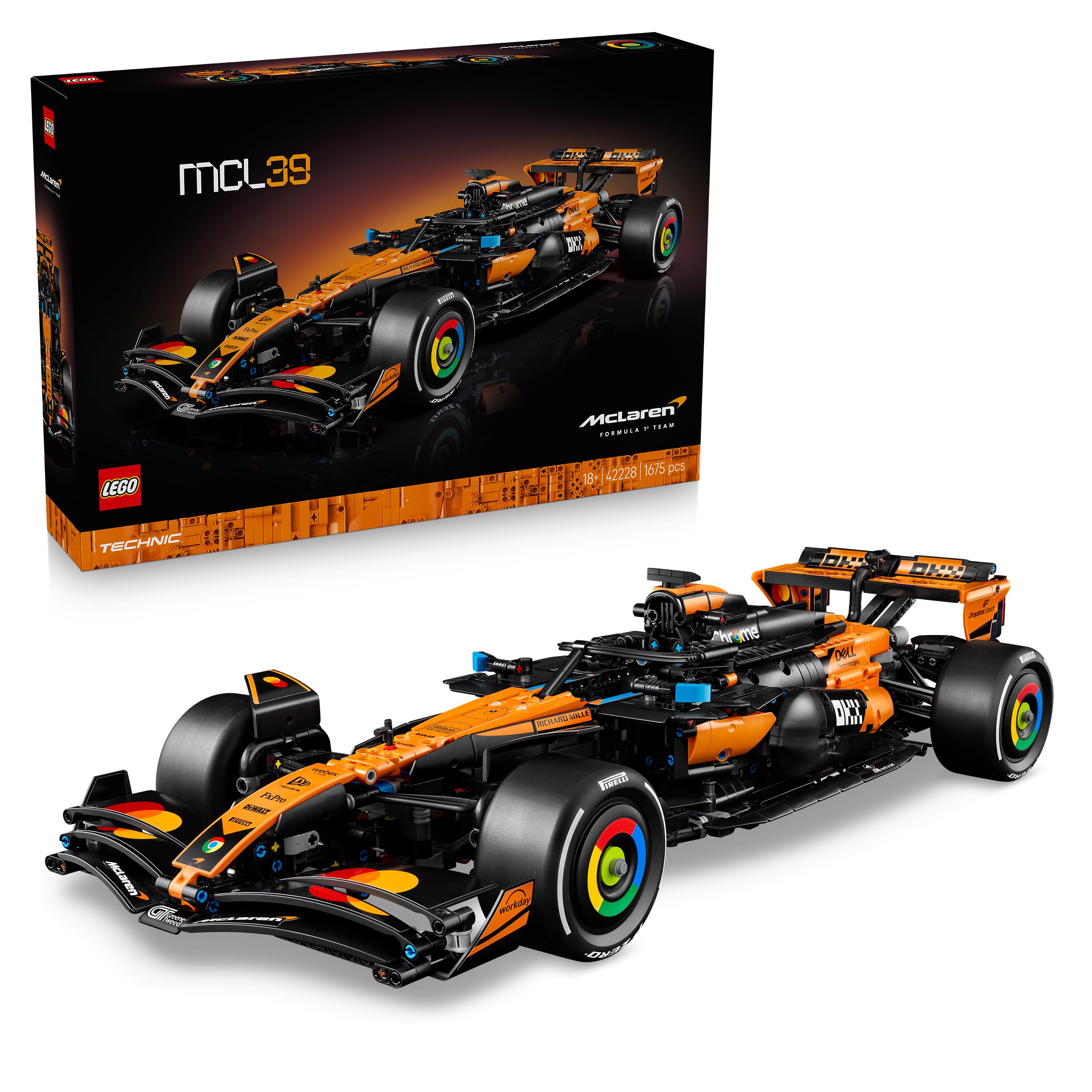LEGO Technic McLaren MCL39 F1 Rennwagen - Modellbau für Erwachsene - Sammler Set mit V6-Motor, Di...