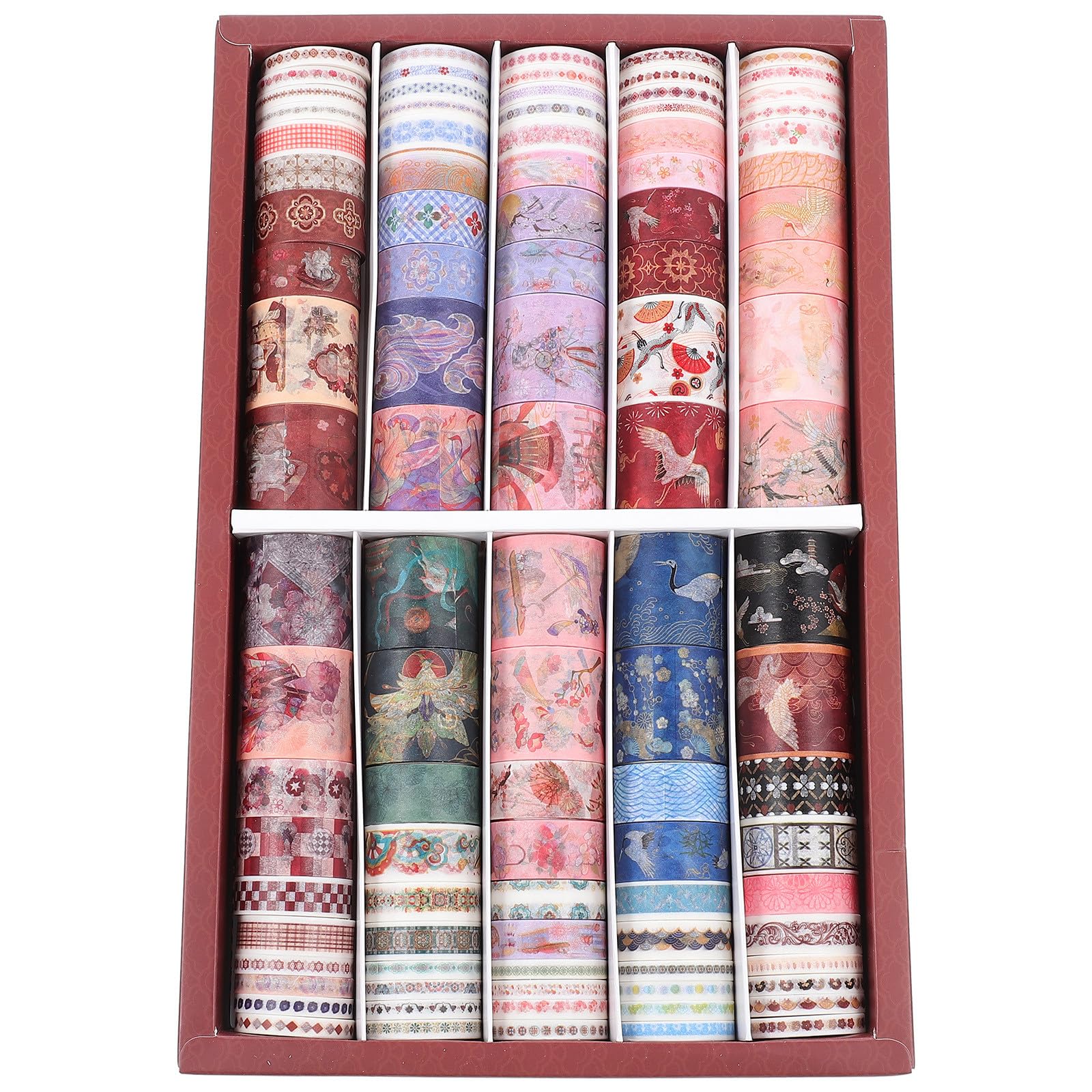 100 Rollen Washi Tape aus Japanischem Papier Repositionierbar und Lichtecht Bunte Scrapbook Dekorationsbänder für Tagebuch und Selbstgemacht Bastelprojekte