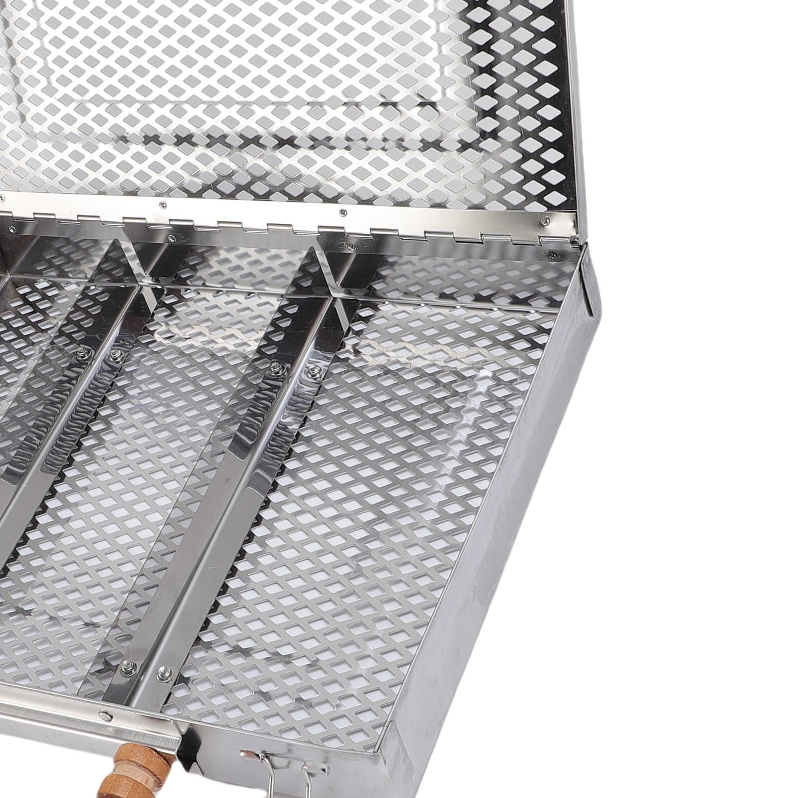 Pongnas Cestello per Barbecue in Acciaio Inox con Divisori Rimovibili – Cestello per Griglia a Rete Fine per Bistecche di Pesce, Verdure e Gamberi – Griglia per Barbecue da Campeggio Portatile per